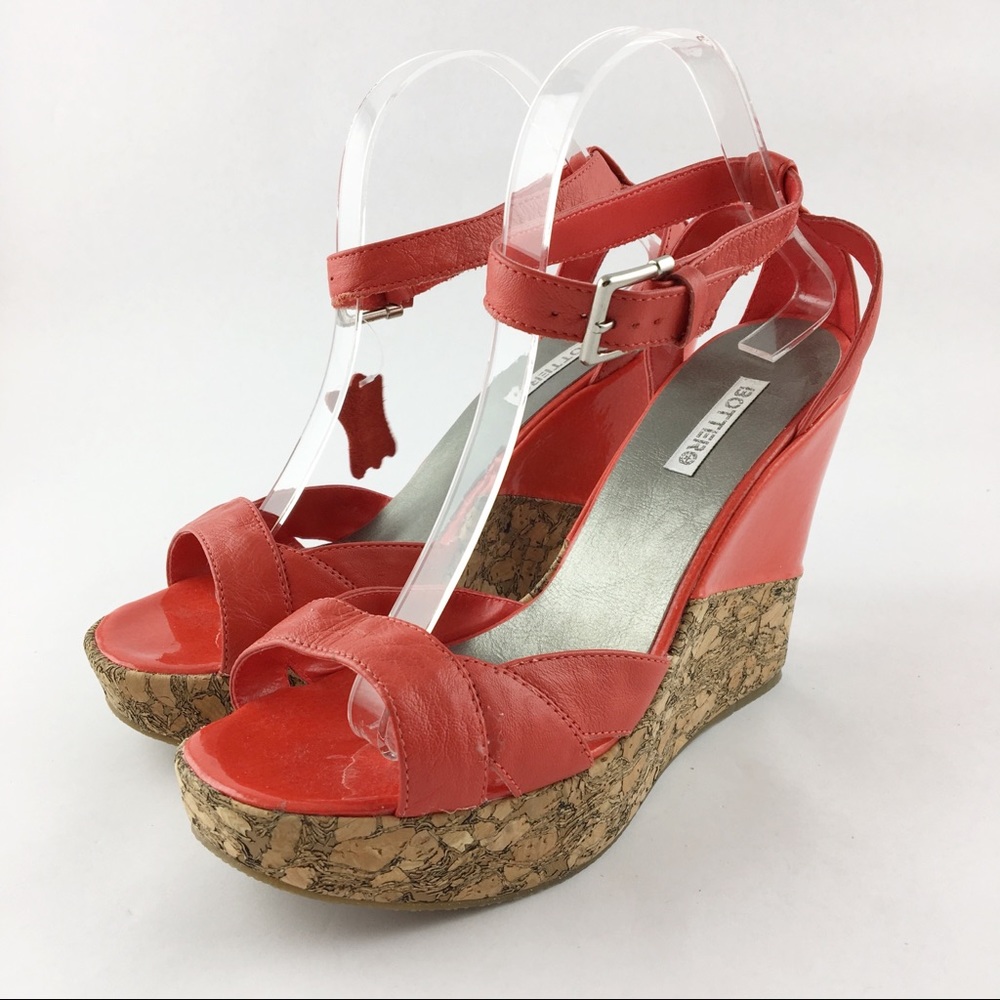 NWOB BOTTER Leather Cork Wedge Sandals 10M